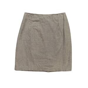 Paul et Duffier Skirt Womens 6 Black White Cotton Blend Houndstooth Made Italy